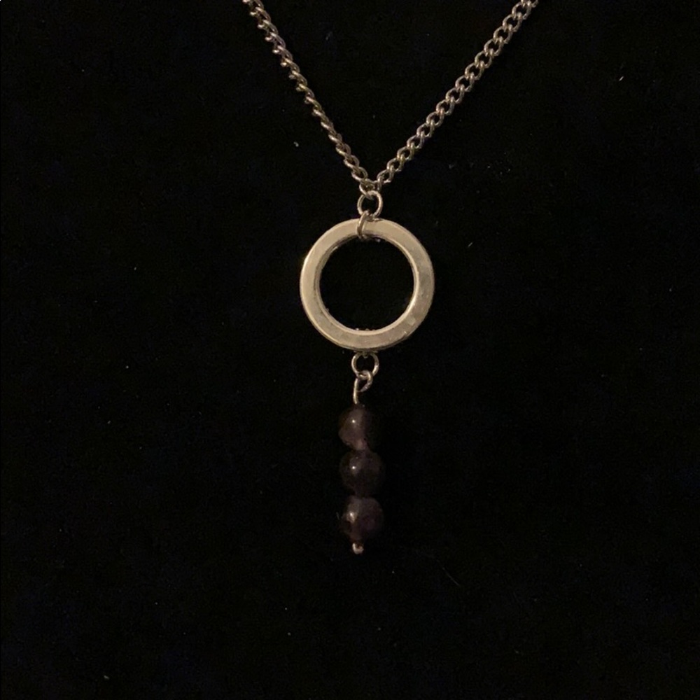 Amethyst circle necklace NWOT